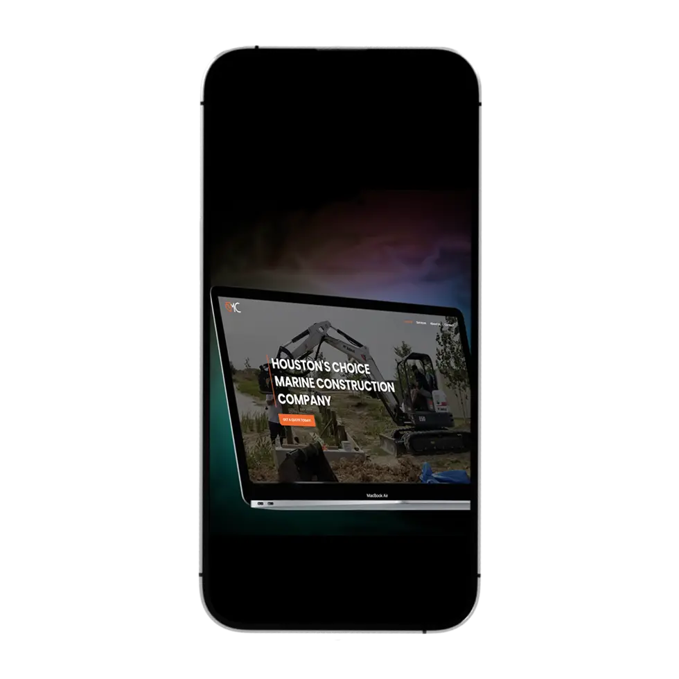 iPhone mockup providing background accent